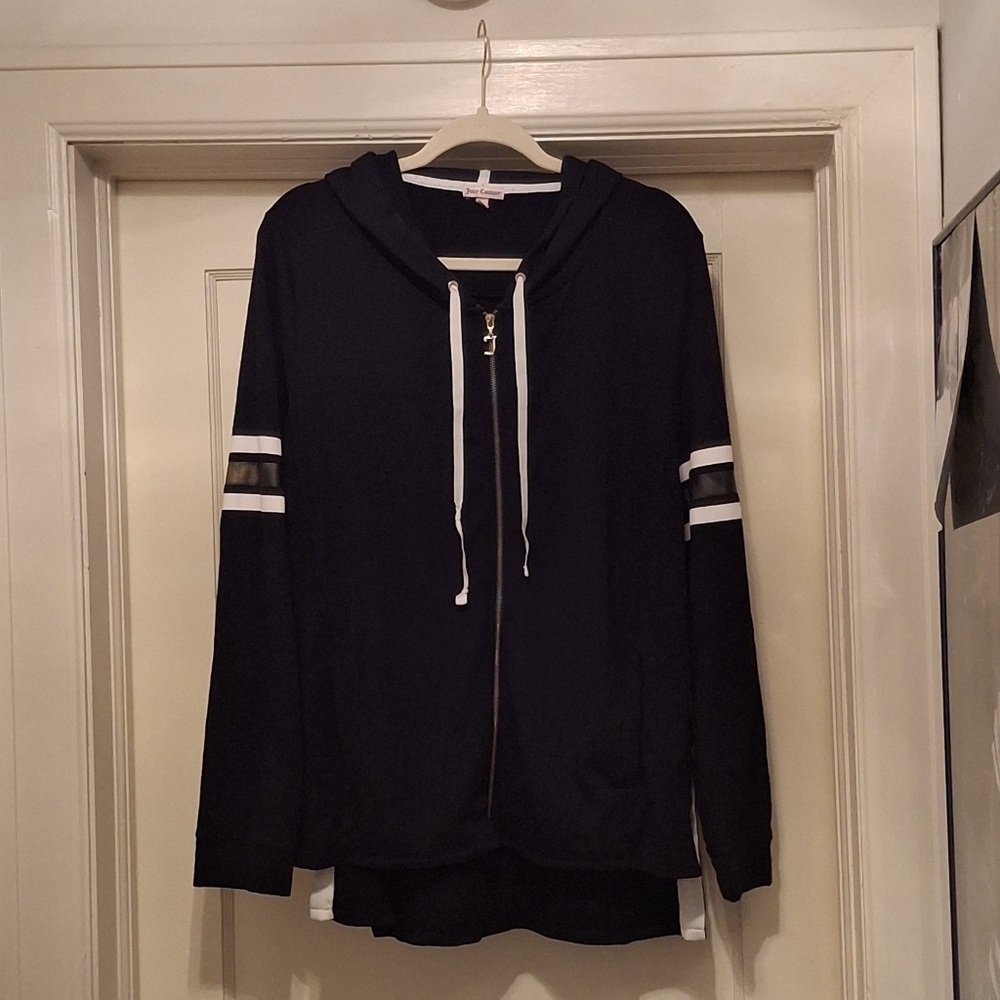 Juicy Couture Black Hoodie with White Accents